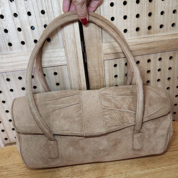 Casual Corner suede leather Purse Bag Soft‎ Camel Color Shoulder Classic - Picture 2 of 15